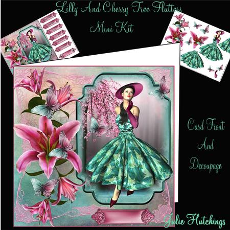 Beautiful 1950's Style Lilly and Cherry Blossom Lady