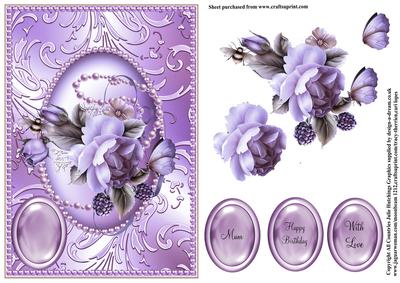 Beautiful Lilac Rose in a Shimmering Frame