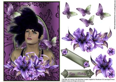 Lily Art Deco Style Lady in a Shimmering Frame