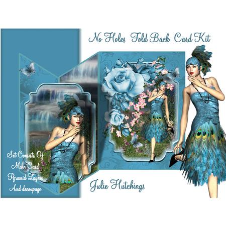 Art Deco Style Peacock Beauty No Holes Fold Card Kit