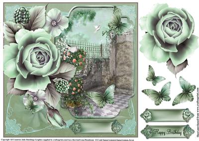 Beautiful Into the Rose Patio Card Topper