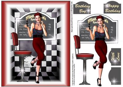 Cherry Diner Pin Up Girl