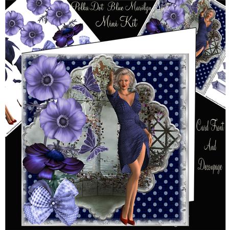 Polka Dot Blue Marilyn Style Mini Kit