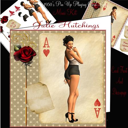 1950's Pin Up Rose Ace of Hearts