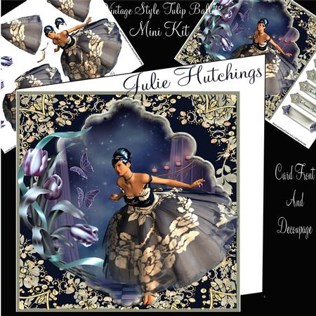 Vintage Tulip Ballet Card Front Mini Kit