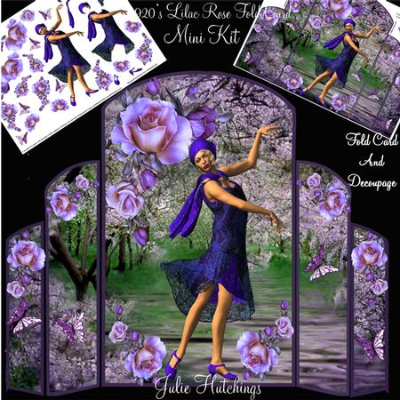 1920's Lilac Rose Fold Card Mini Kit