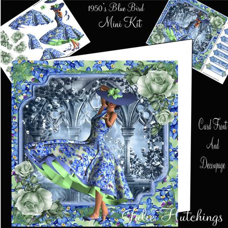 1950's Blue Bird and Roses Mini Kit