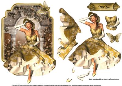 50's Golden Girl Topper with Decoupag