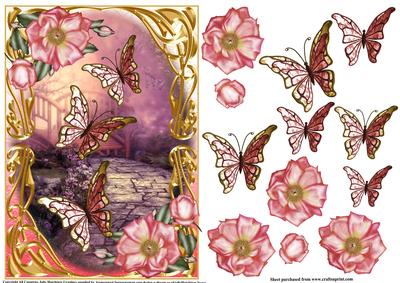 Beautiful Nouveau Flutters Card Topper