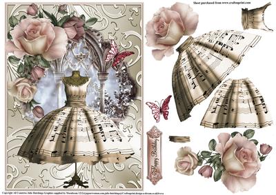 The Music Dress Card Topper