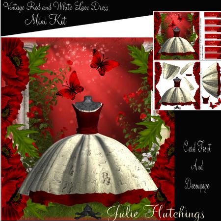 Vintage Red and White Lace Dress Mini Kit