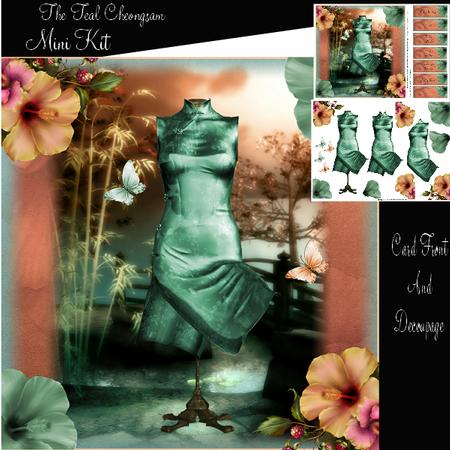 The Teal Cheongsam Card Front Mini Kit