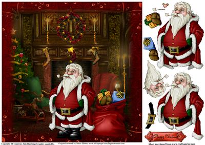 Christmas Eve Card Topper with Decoupage