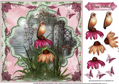 Flora and Flutters Card Topper