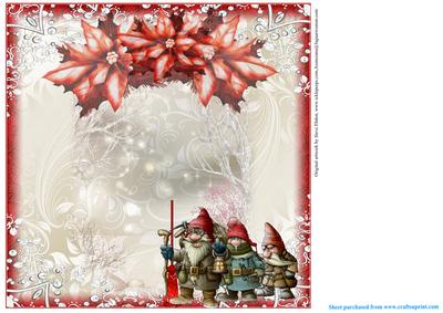 Insert to Compliment We Three Gnomes Red