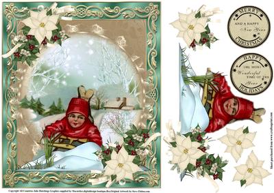Sledging Fun Card Topper