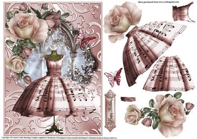 Vintage Dusky Pink Music Dress Topper
