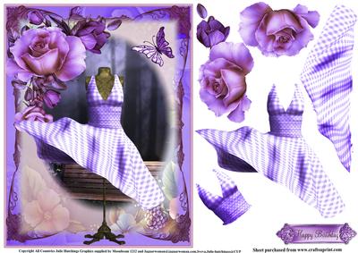 Ladies Vintage Lilac Gingham Dress Topper