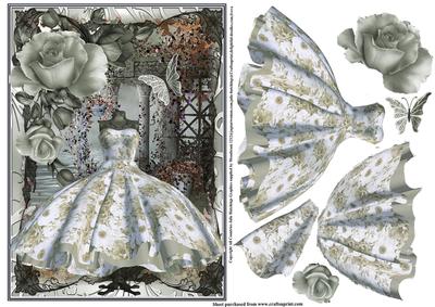 1950's Style Daisy Dress Card Topper