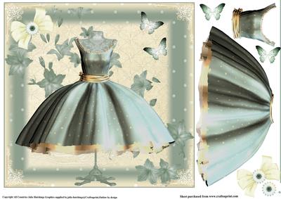 Teal Polka Dot Dress Topper Shabby Chic