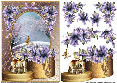 Stunning Winter Lilies in a Shimmering Gold Frame