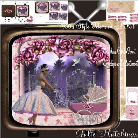 Retro Television Card Kit Babygirl