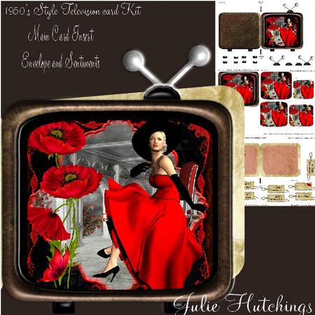 Retro Full of Grace Television Shaped Card Kit