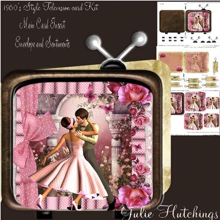 Retro the Couple Television Shaped Card Kit