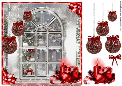 Christmas Window Red Decorations