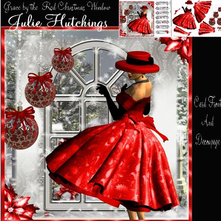 Grace by the Christmas Window in Red