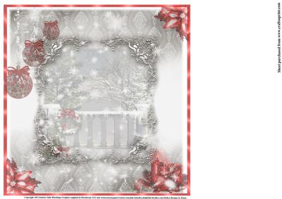 Insert to Compliment Christmas Window Red Decorations