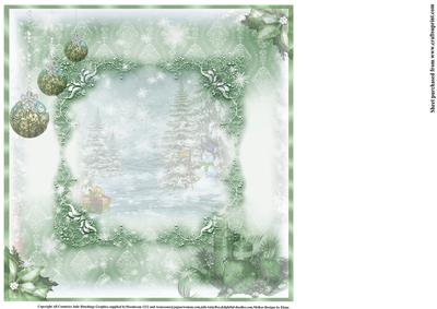 Insert to Compliment Christmas Window Green Decorations