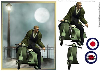 1960's Brighton Lambretta Boys Card Topper
