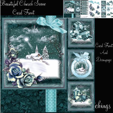 Beautiful Church Scene Card Front Mini Kit