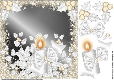 The White Christmas Candle Card Topper