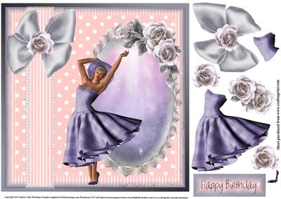 1950's Style Polka Dot Pinks Card Topper