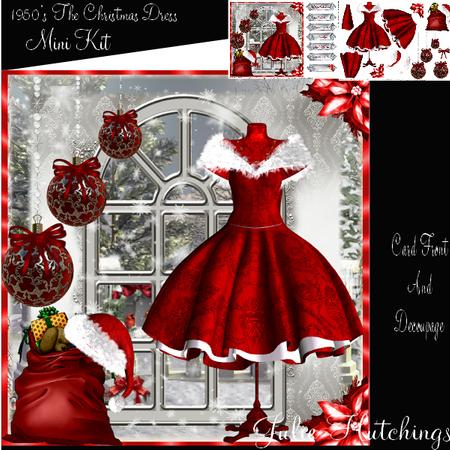 The Christmas Dress Window Card Front Kit
