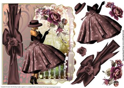 Shaped Over the Edge Topper the Lady in Maroon