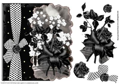 Shaped Over the Edge Topper Black Rose