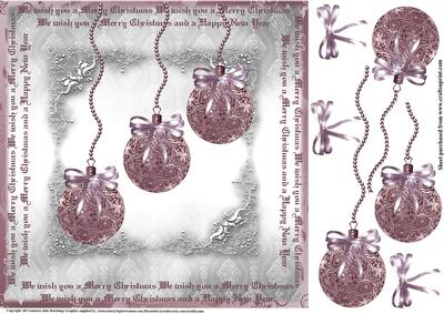 Ice Pink Christmas Baubles