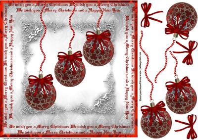 Beautiful Red Christmas Baubles Topper