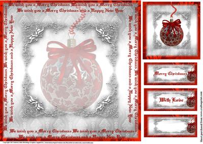 Insert to Compliment Red Christmas Baubles