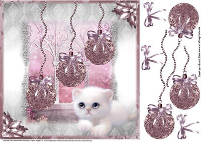 Gorgeous Kitten and the Pink Baubles