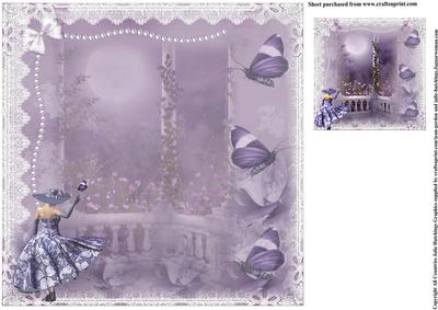 Insert to Compliment Topper Purple Butterfly Lady