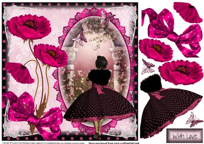 1950's Style the Hot Pink Poppys