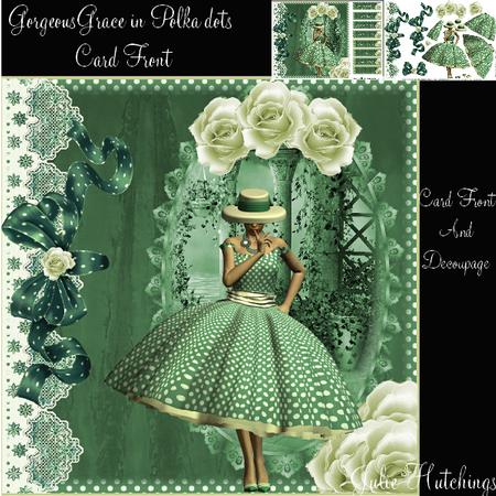 Grace in a Gorgeous Polka Dot Green Dress