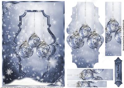 Beautiful Blue Baubles Pyramid Layer Topper