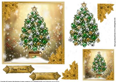 Golden Christmas Tree Topper with Matching Tag