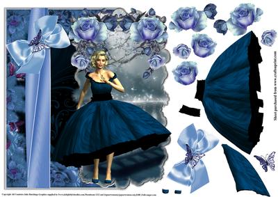 Beauty in Blue Over the Edge Shaped Topper