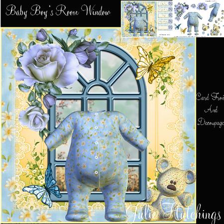 Baby Boy's Room Window Card Front Kit